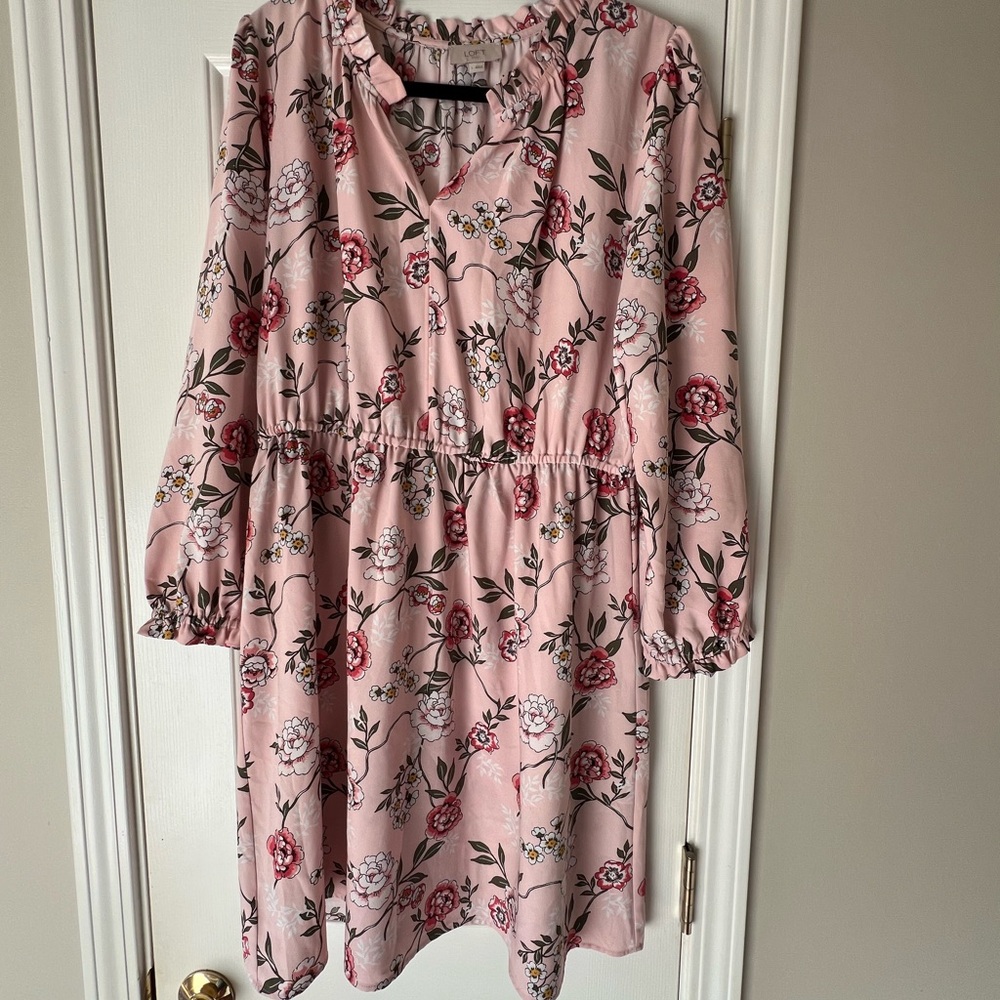 Floral Pink Long Sleeve Dress